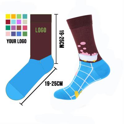 China Sporty High quality Custom Own Logo OEM Socks Men Women Unisex Designer Fashion Funny Cotton Happy Crew Dress Tube Socks Manufacturer for sale