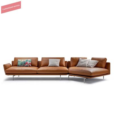 China Factory supply modular GET BACK luxury modern designs and prices couch living room furniture sectional leather sofa set 7 seater for sale