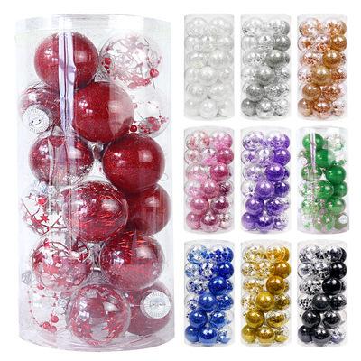 China Christmas Deoration 24Pcs Clear Plastic Christmas Ball Shatterproof Plastic Balls Decoration Ornaments Christmas Decorative Balls for sale