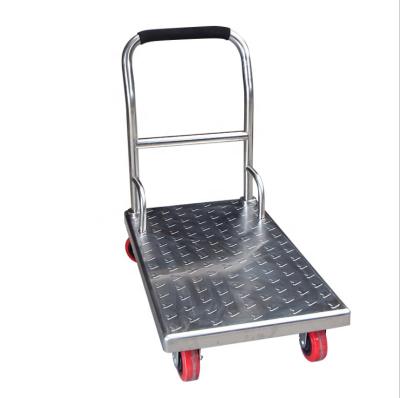 China Flat Service Kitchen Stainless Steel Storage Maid Trolley Cart Cart With Wheels for sale