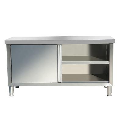 China Commercial Kitchen Kitchen Bench Cabinet / Food Prep Stainless Steel Work Table Cabinet With Three Drawers for sale