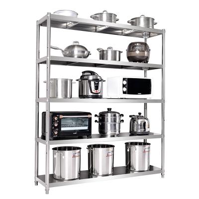 China Corrosion Protection Stainless Steel Warehouse Rack Kitchen Metal Storage Shelf for sale