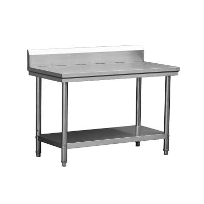 China Adjustable Shelf Height Stainless Steel Commercial Work Table with Undershelf and Backsplash for Restaurant, Home and Hotel for sale