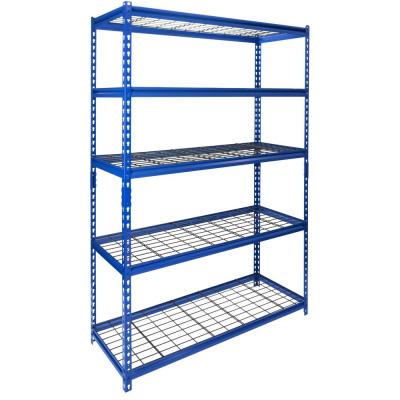 China Corrosion Protection 6 Shelf Heavy Duty Warehouse Rack Industrial Storage Shelving With Wire Decking for sale