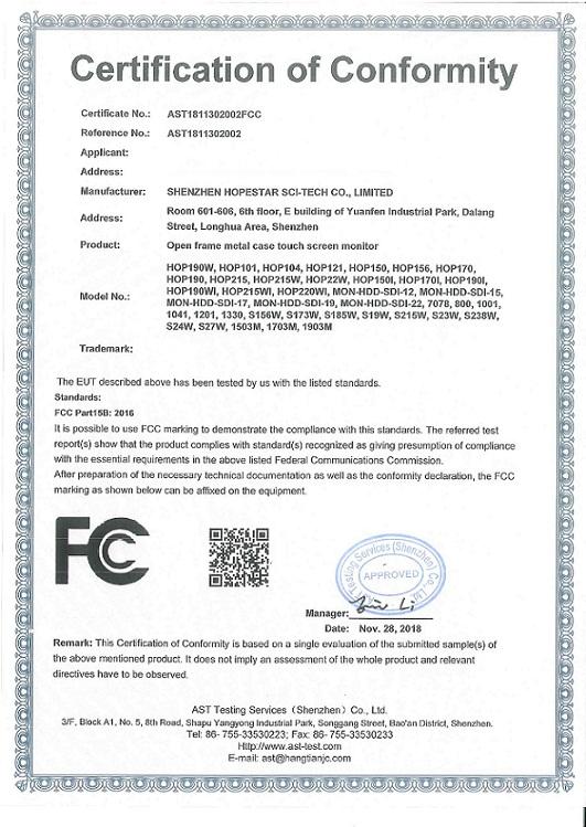 FCC - Shenzhen Hopestar Sci-Tech Co., Ltd.