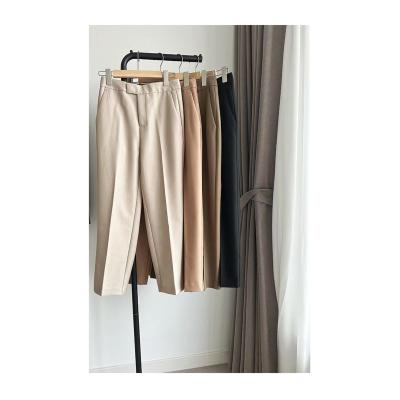 China Breathable Intellectual Four Color Drooping Feeling Ironing And Straightening Middle Pants , Small Straight Tube Pants For Spring for sale