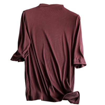 China The other half high elastic T-shirt summer at the base of the neck 7/4 thin and super comfortable modal fine yarn by sleeve for sale