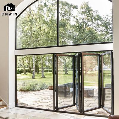 China Good Price Waterproof Outdoor Patio Bulk Order Aluminum Glass Plate Bifolding Panel Door for sale