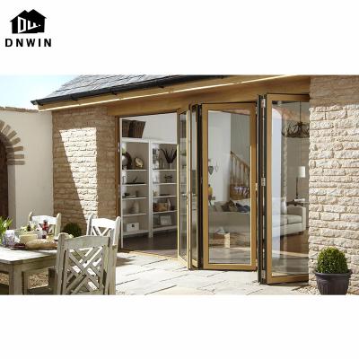 China Waterproof Custom Modern Aluminum Villa Style Hurricane Proof Folding Glass Door for sale