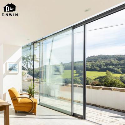 China Sound Insulation Villa Interior Aluminum Frame Fit Slim Sliding Glass Door for sale