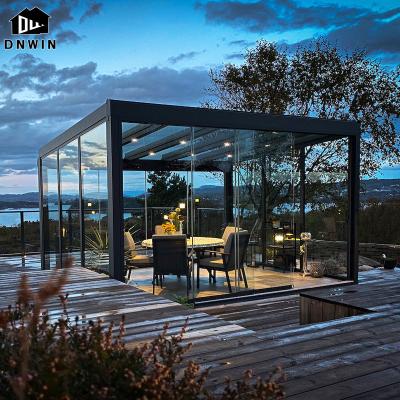 China Modern Custom Villa Free Standing Aluminum Tempered Glass Winter Garden Solarium for sale