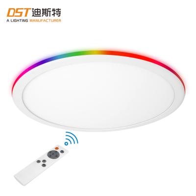 China Modern Ultra Thin Adjustable Dimming Living Room RGB Color Temperature Changing LED Smart Panel Light for sale