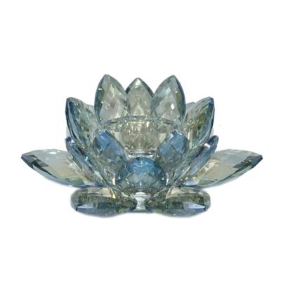 China ECO-frendly European Luxury Candle Ships Lotus Flower Candle Holder Glass Holder Decoration Set for sale