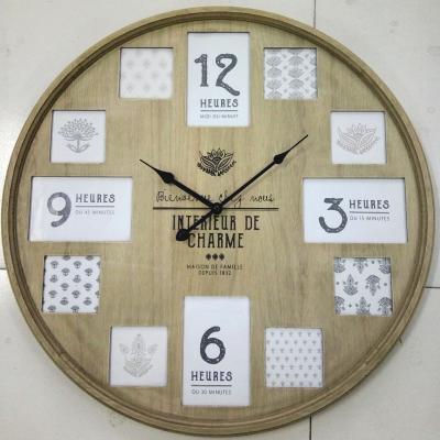 China New style quality product CREATIVE Arabic numerals round wooden clock creative wooden pendulum wall clocks for sale