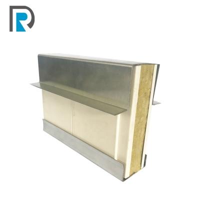 China Boat Luanching 25mm Rock Wool Sandwich Panel Wall Panel With Free Profiles for sale