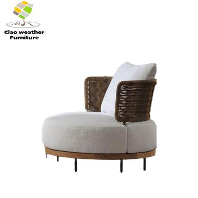 China Modular Luxury Garden And Patio Outdoor Lounge Hand Knitting Furniture Armchairs Casual Sofa for sale