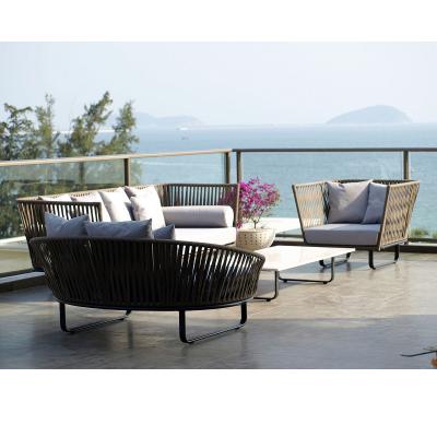 China Modern Outdoor Sectionals Patio Garden Sofa Sets 4PCS Garden Patio Furniture for sale