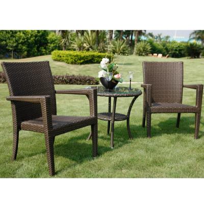 China Stackable Garden Chair Brown PE Rattan Wicker Armchair for sale