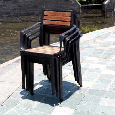 China Modern antique wooden outdoor furniture stackable armchair for sale