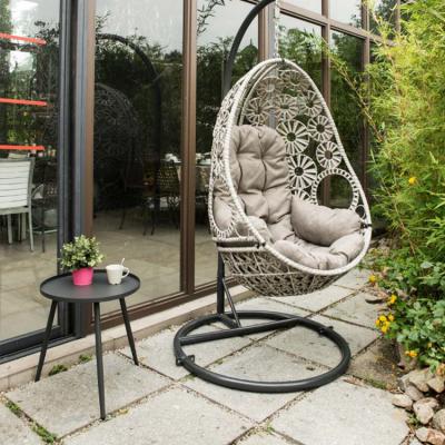 China Outdoor Outdoor Garden Furniture Furniture Frame Aluminum PE Rattan Egg Hanging Chair for sale