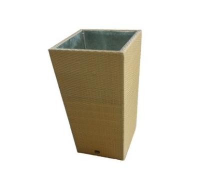 China Outdoor Balcony Rattan PE Rattan Flower Pot Large For Garden for sale