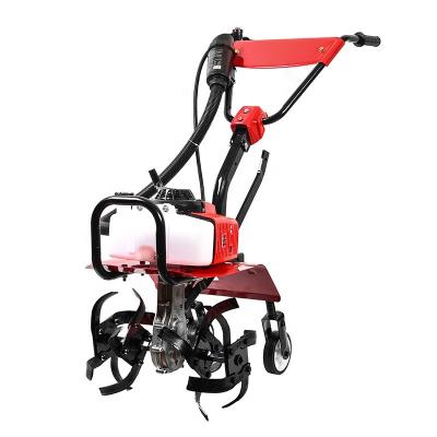 China Building Material Shops Mini Power 2 Stroke 63CC Hand Push Gas Cultivators Garden Agricultural Farming Front Tie Tillers for sale