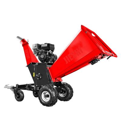 China Pull/ Electric CE Euro V 4 Cycle 420CC Gasoline Engine Tree Wood Branch Chipper Shredder Machine With Tow Bar for sale