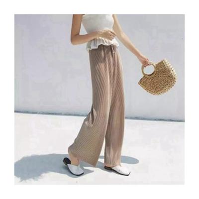 China New Breathable Pleated Palazzo Pants Loose Women Casual Wide Leg Pants Set For Women for sale