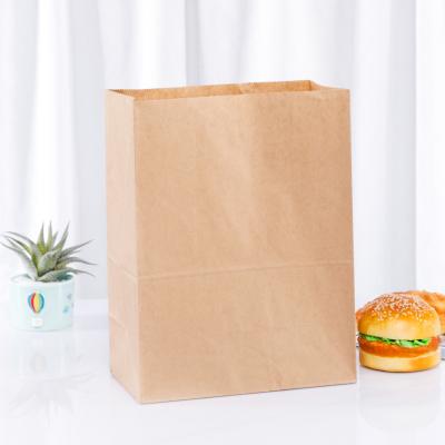 China Recycled Packaging Materials Kraft Paper Bag Packaging Fast Food Bread Paper Bags Takeaway Food for sale