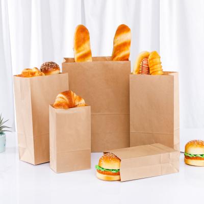 China Recycled Materials Lunch Bread Bag Packaging Takeaway Handbag Bread Baking Bag for sale