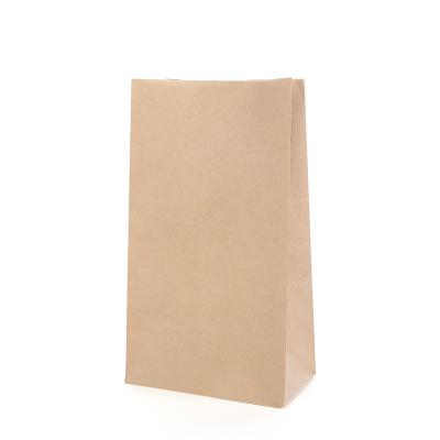 China Recycled Materials Custom Printed Kraft Paper Bag Quick Food Packaging Bag Take Out Bag Without Handle for sale