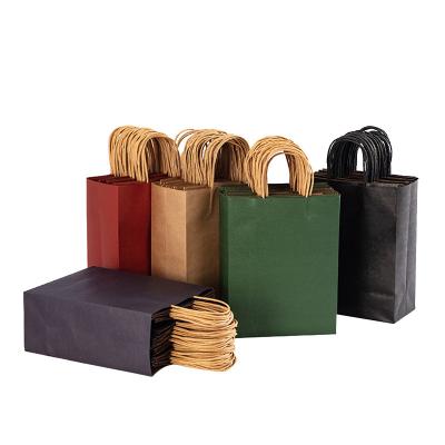 China Recycled Materials Custom You Own Colorful Logo Paper Bag Clothing Shopping Bag Grocery Packing Handbag With Handles for sale