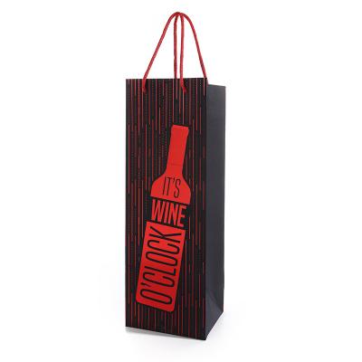 China Recyclable Single Bottle Carry Bags Wine Bottle Gift Bags Creative Paper Bag Wholesale for sale