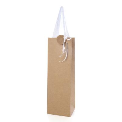 China Recycled Custom Single Wine Gift Bag High Quality Paper Materials Wine Bags Bottle Wrapping Paper Wine Gift Bag Wholesale With Logo for sale