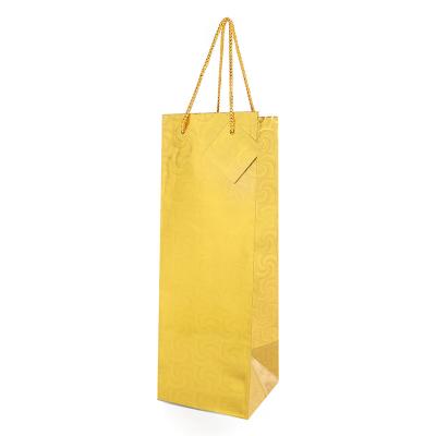 China Cheap Recyclable Laser Yellow Wine Bags Gift Wholesales For One Bottle for sale