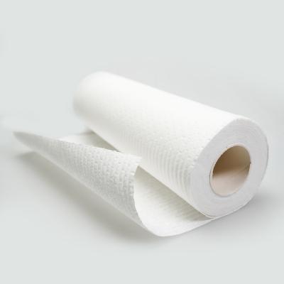 China 50 Sheets Sustainable Paper Towel Rolls Premium Household Kitchen Cleaning Cloth Wipes Disposable Recycled Cotton Rolls Towel for sale