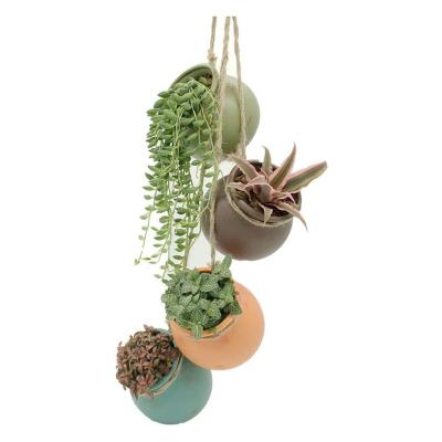 China Country WY Hot Trend Ceramic Wall Mounted Hanging Or Free Decorative Flower Planter Vase Rack Display Plant Pots For Balcony for sale