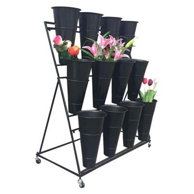 China WY CLASSIC Store Home Gardening Decorative Flowers Bucket Plants Display Stand Preserved Flower Pots Show Rack for sale