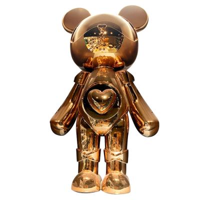 China China 8kg China Imported Decorative Furnishing Plating Abstract Cartoon Big Bear Resin Bear Interstellar Sculpture for sale