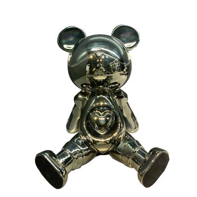 China China Sitting Cartoon Bear Decoration Resin Cartoon Indoor Sculpture Plating Opens Home Decoration Toys for sale