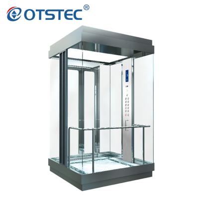 China Modern Commercial Elevator Guided Panoramic Glass Elevador For Service Elevator for sale