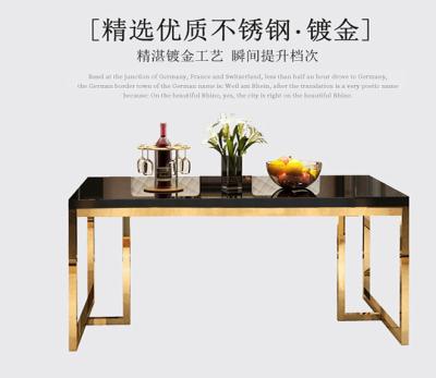 China Cheap luxury italian dining table marble dining table marble dining table and 6 chairs stainless steel for sale