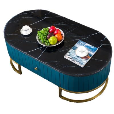 China Modern Living Room Luxury Marble Furniture Combination Table Tea Cabinet TV Center Table for sale