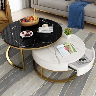 China Modern Round Marble Combination Coffee Table Small Size for sale