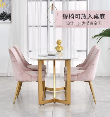 China Modern Marble Dining Table Rectangular Dining Table And Chair Combination Custom Modern Minimalist Small Apartment for sale