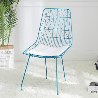 China Modern Nordic Minimalist Creative Home Leisure Furniture Designer Wrought Iron Outdoor Dining Chair for sale