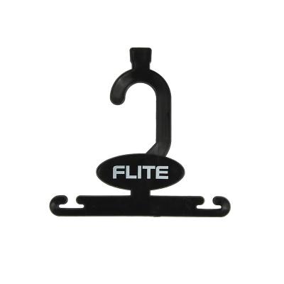 China Custom Printing Logo Black Plastic Footwear Hook For Hanging Sandals Flip-flops for sale