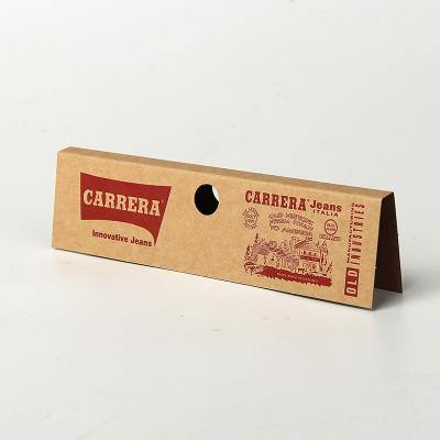 China as calças de brim de 12cm*15cm dobraram cartões de encabeçamento feitos sob encomenda com furo de perfurador à venda