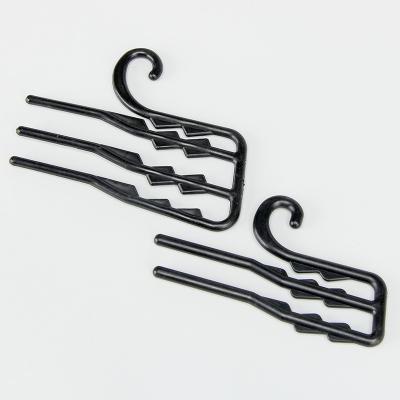 China 102mmx22mm Custom 3 Legs Black Plastic Clothes Hanger For Socks for sale