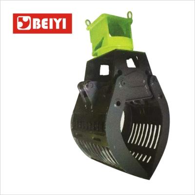 China Buy BeiYi Waste Grapple Hydraulic Excavator Rotating Log Grapple for sales for sale